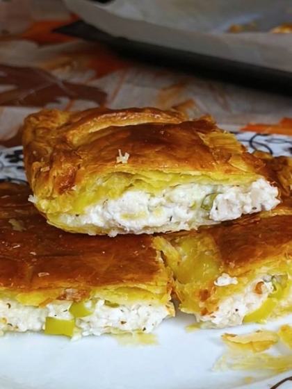Chicken Pie with Three Cheeses and Mint