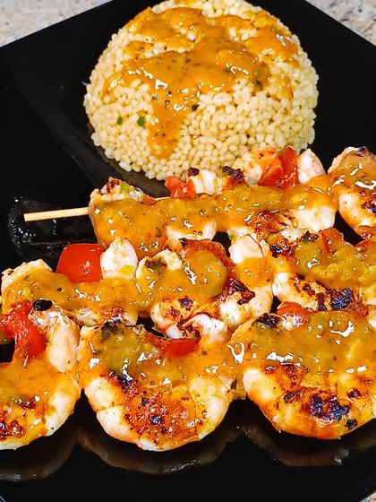 Aromatic Prawn Skewers with Mango and Citrus