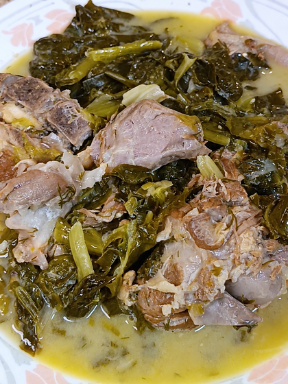 Greek Lamb Fricassee with Lettuce and Avgolemono